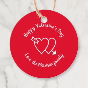 Étiquettes Cadeau Heureuse Sainte-Valentin coeur rouge script person