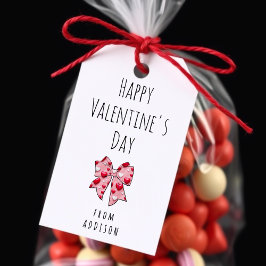 Étiquettes-cadeau Heureuse Sainte-Valentin Coquette Bow Coeur Motif