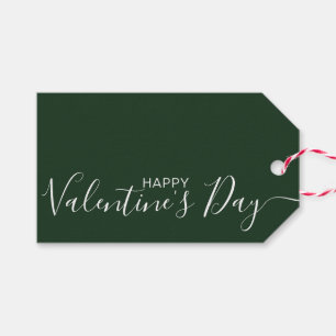 Étiquettes-cadeau Heureuse Sainte-Valentin Green White Modern Cadeau