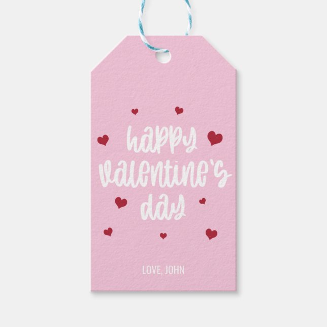 Étiquettes-cadeau Heureuse Sainte-Valentin personnalisé (Devant)