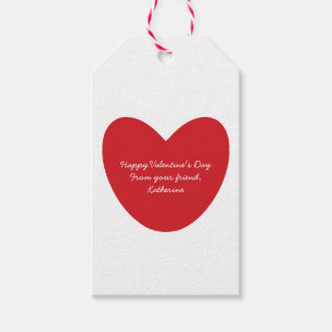 Étiquettes-cadeau Heureuse Sainte-Valentin rouge coeur enfants class