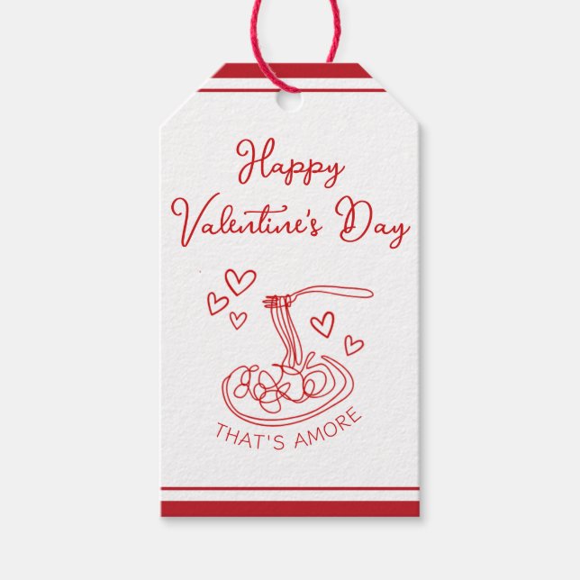 Étiquettes-cadeau Heureuse Sainte-Valentin simple qui est plus rouge (Devant)