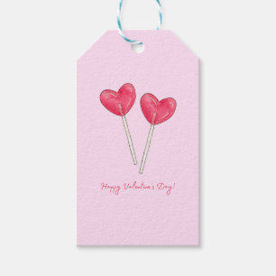 Étiquettes-cadeau Heureuse Sainte-Valentin sucré bonbon coeur lollip