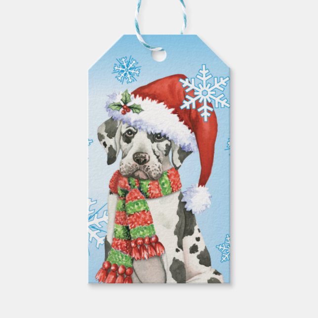 Étiquettes-cadeau Heureux Howliday Great Dane (Devant)