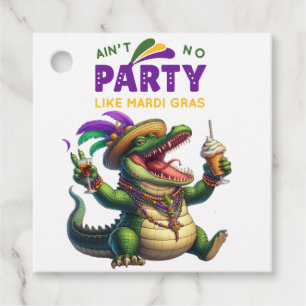 Étiquettes Cadeau Heureux Mardi Gras Alligator
