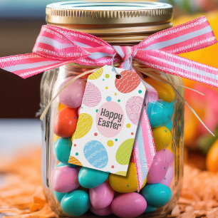 Étiquettes-cadeau HEUREUX PÂQUES Pastel OEufs de Pâques mignons