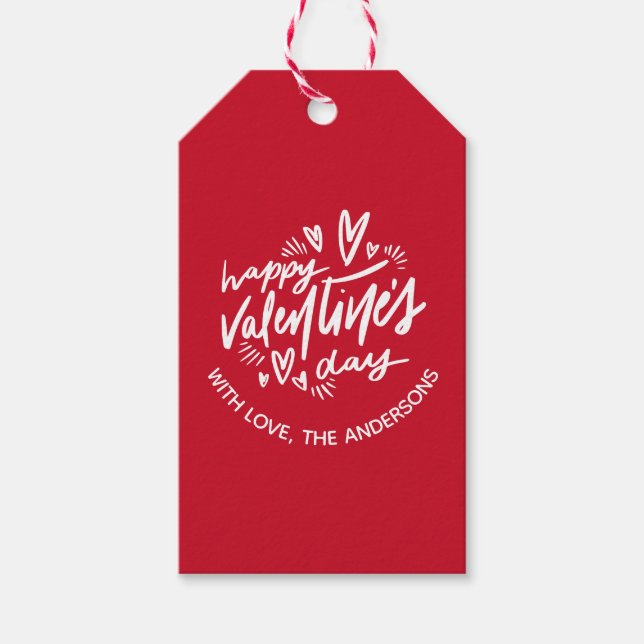 Étiquettes-cadeau Heureux Valentines (Devant)