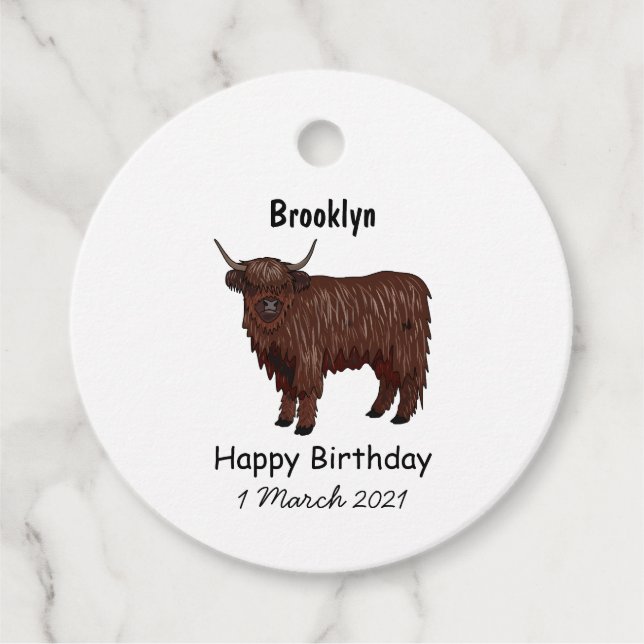 Étiquettes Cadeau Highland cow (Devant)