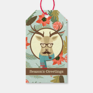 Étiquettes-cadeau Hipster Deer Christmas