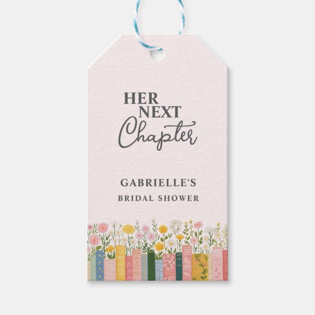 Étiquettes-cadeau Histoire Florale Livre Son Prochain Chapitre Enter (Devant)