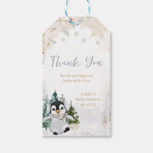 Étiquettes-cadeau Hiver Arctique Penguin Baby shower Favoriser les é