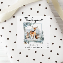 Étiquettes Cadeau Hiver froid Hiver Animaux Baby shower Merci