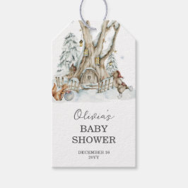 Étiquettes-cadeau Hiver Merci de Baby shower des bois