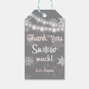 Étiquettes-cadeau Hiver merci Neige beaucoup de faveur tags Girl Pin