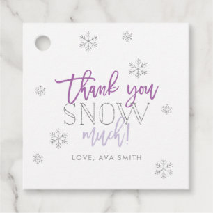 Étiquettes Cadeau Hiver Merveilles Merci neige beaucoup violet