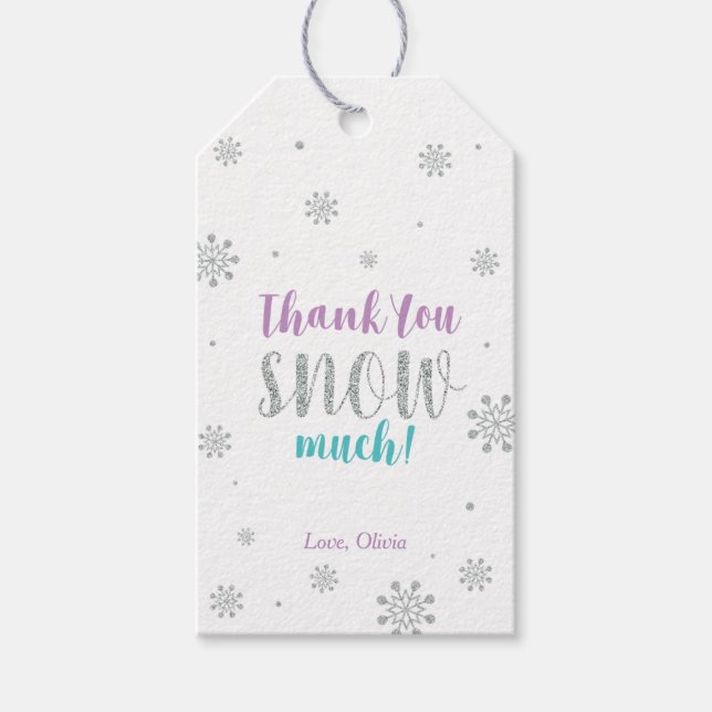 Étiquettes-cadeau Hiver merveilleux Merci neige beaucoup Favoriser t (Devant)