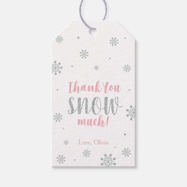 Étiquettes-cadeau Hiver merveilleux Merci neige beaucoup Favoriser t (Devant)