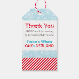 Étiquettes-cadeau Hiver ONEderland Beaucoup de Neige Rayure de Bonbo