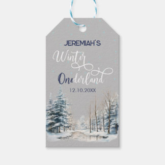 Étiquettes-cadeau Hiver Onederland Noël 1er anniversaire garçon