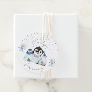 Étiquettes Cadeau Hiver Onederland Penguin Thankyou