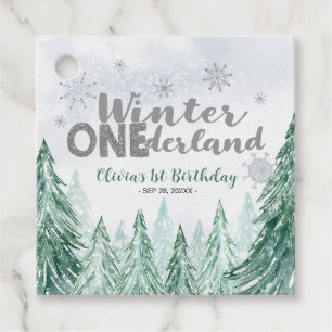 Étiquettes Cadeau Hiver Onederland Premier Anniversaire Flocons de N