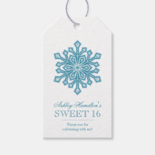 Étiquettes-cadeau Hiver turquoise du bonbon 16 à parties
