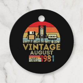 Étiquettes Cadeau HNE 1981 Août Vintage 40e anniversaire