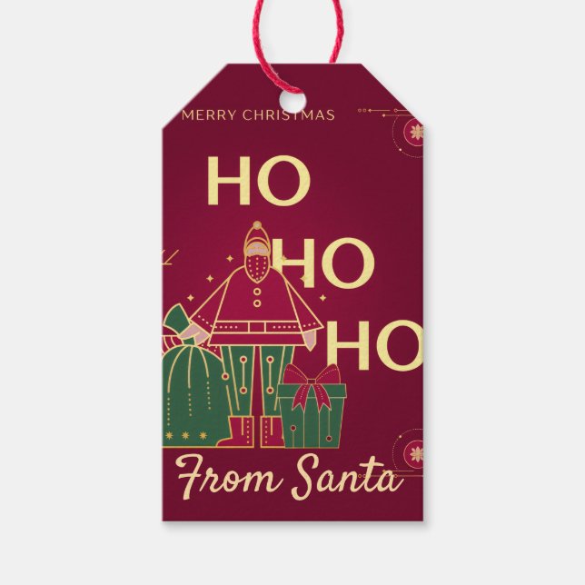 Étiquettes-cadeau Ho ho ho (Devant)