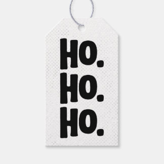 Étiquettes-cadeau Ho. Ho. Ho. Chic, Élégant & Amusant Blanc & Noir