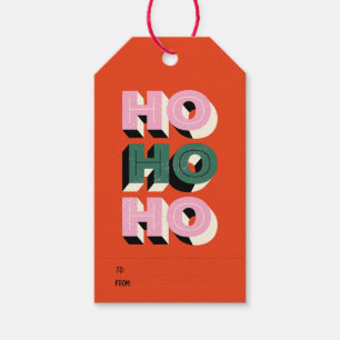 ÉTIQUETTES-CADEAU HO HO HO MERRY CHRISTMAS
