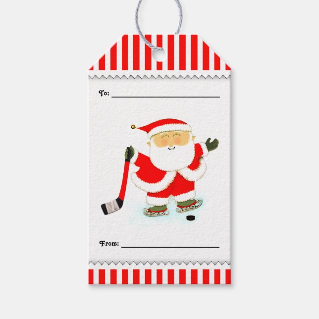 Étiquettes-cadeau Hockey Christmas (Devant)