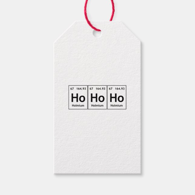 Étiquettes-cadeau HoHoHo Holmium, élément Tableau périodique Word Sc (Devant)