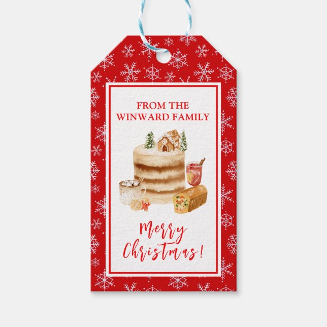Étiquettes-cadeau Holiday Baking Christmas Cake (Devant)