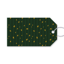 Holiday Green Yellow Star Stripe Christmas