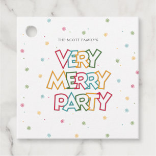 Étiquettes Cadeau Holiday Love Merry & Bright Party