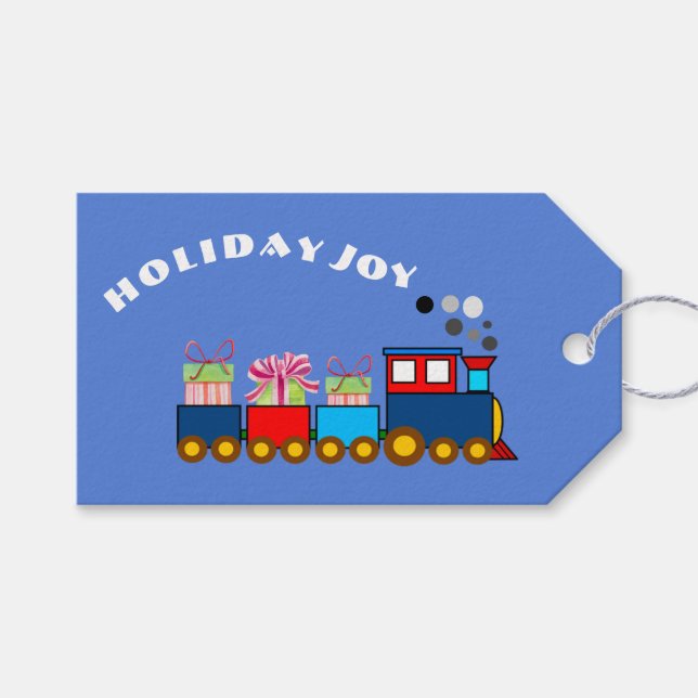 Étiquettes-cadeau Holiday Train With Gifts (Devant (Horizontal))