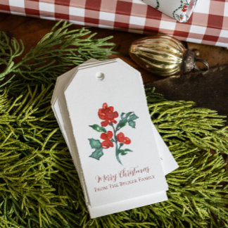 Étiquettes-cadeau Holly Lane - Balises Cadeaux Berry (personnalisabl