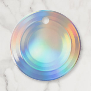 Étiquettes Cadeau Hologramme moderne Pastel Arc-en-ciel Sirène Unico
