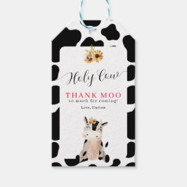 Étiquettes-cadeau Holy Cow Thank Moo Sunflower Anniversaire
