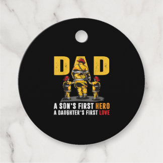 Étiquettes Cadeau Hommes Papa Fils Premier héros Filles Premier amou