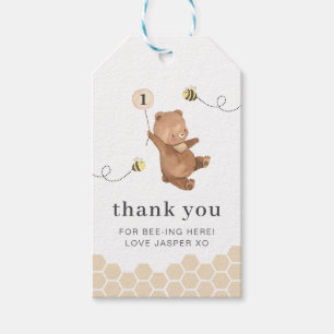 Étiquettes-cadeau Honey Bear First Bee day