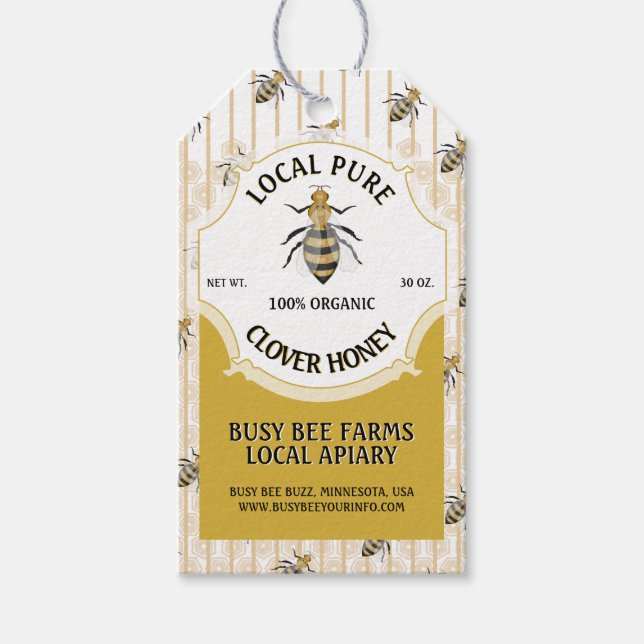 Étiquettes-cadeau Honeybee Honeypeb Honey Jar (Devant)