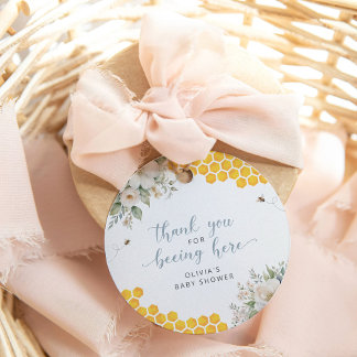 Étiquettes Cadeau Honeypeb Bee Baby shower d'été Merci
