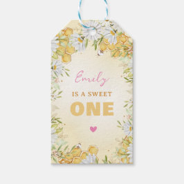 Étiquettes-cadeau Honeypeb Bee First Beeday Girl 1er Anniversaire