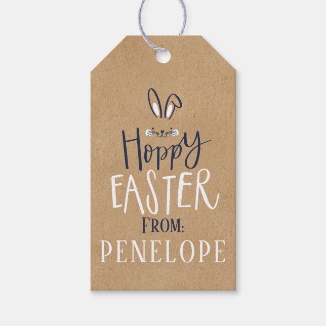 ÉTIQUETTES-CADEAU HOPPY EASTER BUNNY (Devant)