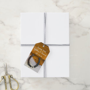 Étiquettes-cadeau Horseshoe and Pearls Western Wedding Favor Tags