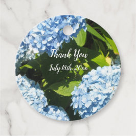 Étiquettes Cadeau Hortensias Bleus Merci