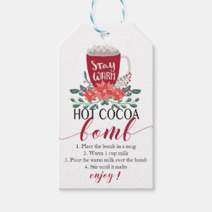 Étiquettes-cadeau Hot Cocoa Bomb - indications de Noël