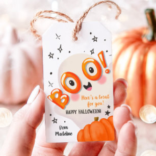 Étiquettes-cadeau Hou! Friandise de fantôme mignon pour Halloween
