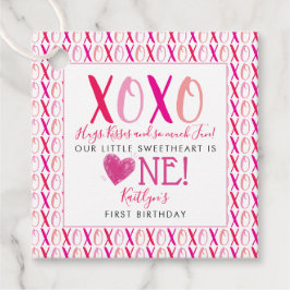Étiquettes Cadeau Hugs & Kisses (XOXO) Valentine's Day 1st Birthday